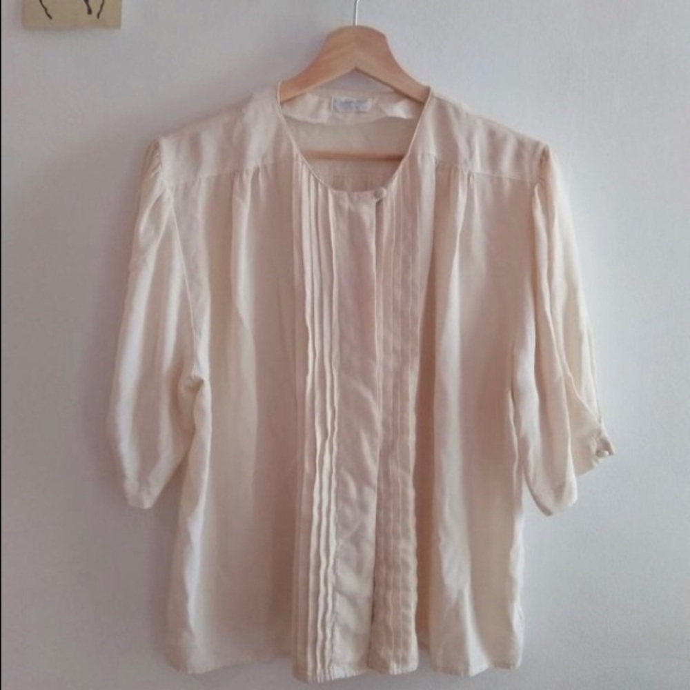 Vintage silk cream blouse